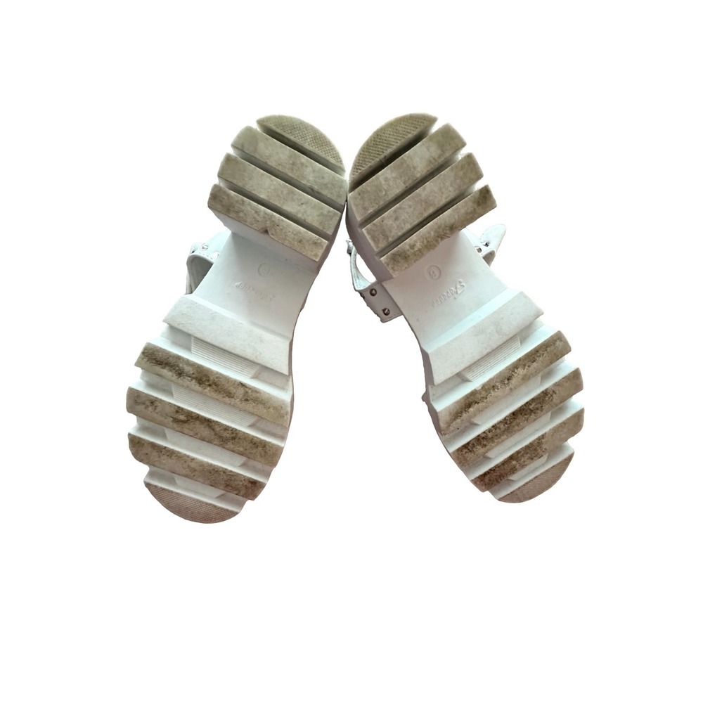 Forever White Rhinestone Star Studded Platform Lug Sole Sandals Womens Size 6 - Picture 4 of 10